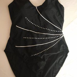 Allure Couture Black Swim Suit 1 Pc Size 14/16